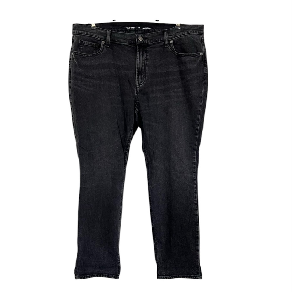 Old Navy Black/ Dark Gray Mid Rise Boyfriend Jeans Size 16